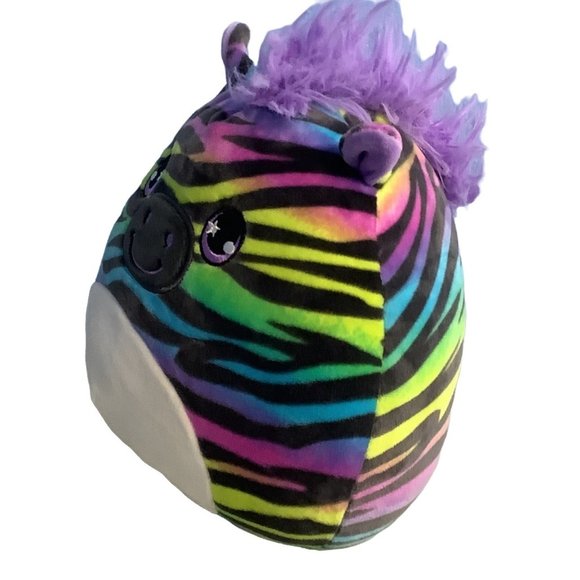 Squishmallow Rainbow Zebra Striped Plush 10" Kelly Toy Stuffed Animal Toy - Picture 3 of 5